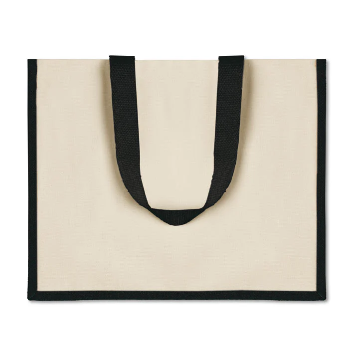 Jute and canvas shopping bag - Image 3