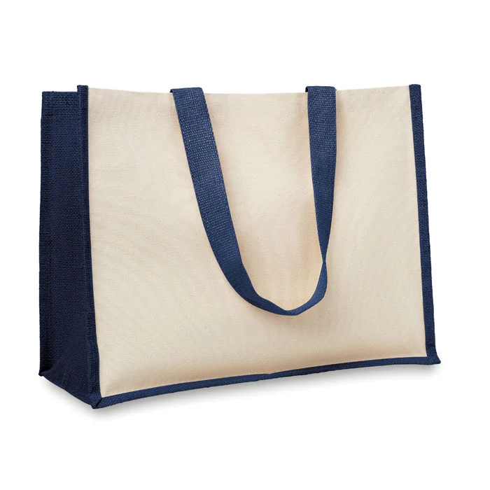 Jute and canvas shopping bag - Image 4