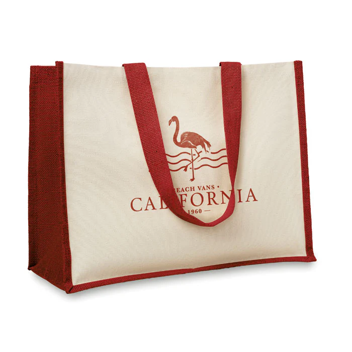 Jute and canvas shopping bag - Image 6