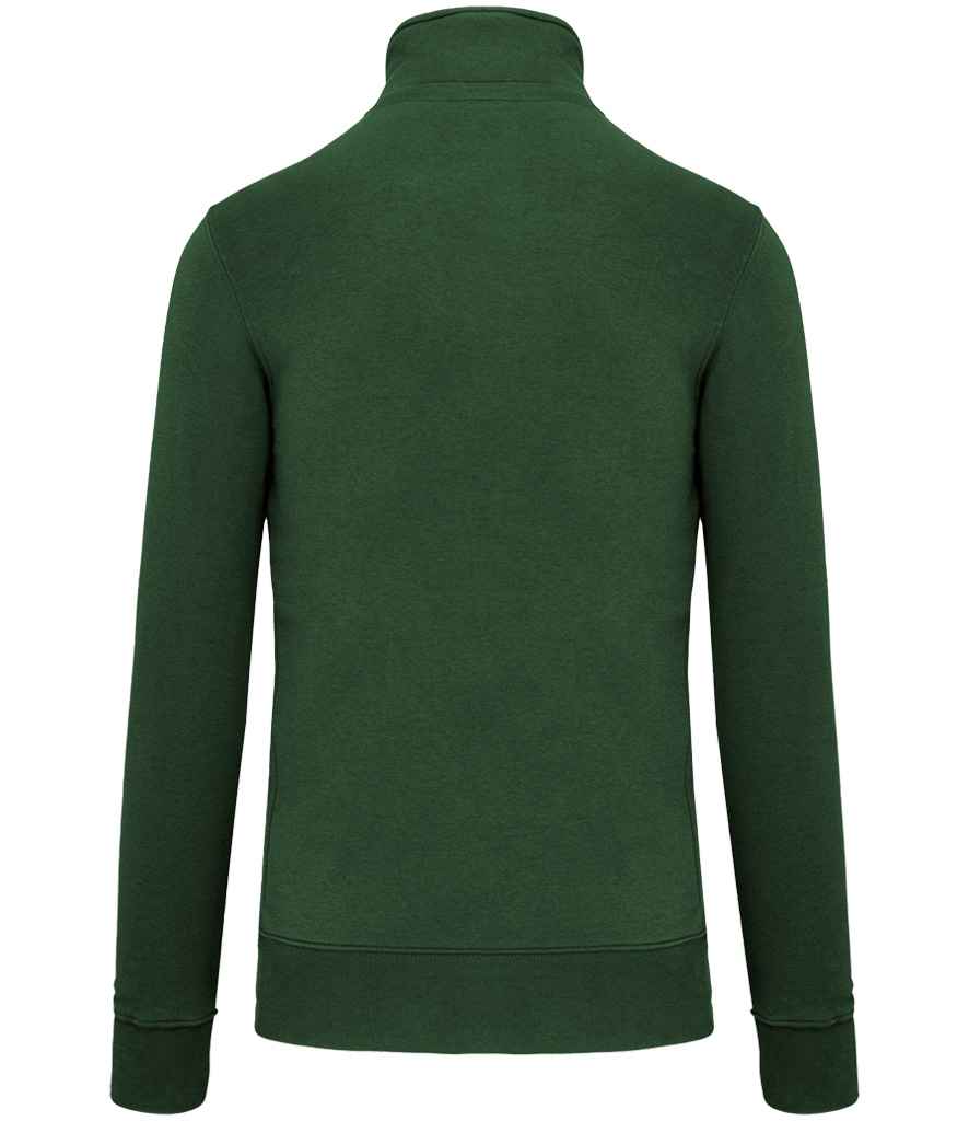 Kariban Zip Neck Sweatshirt Forest Green - Image 3