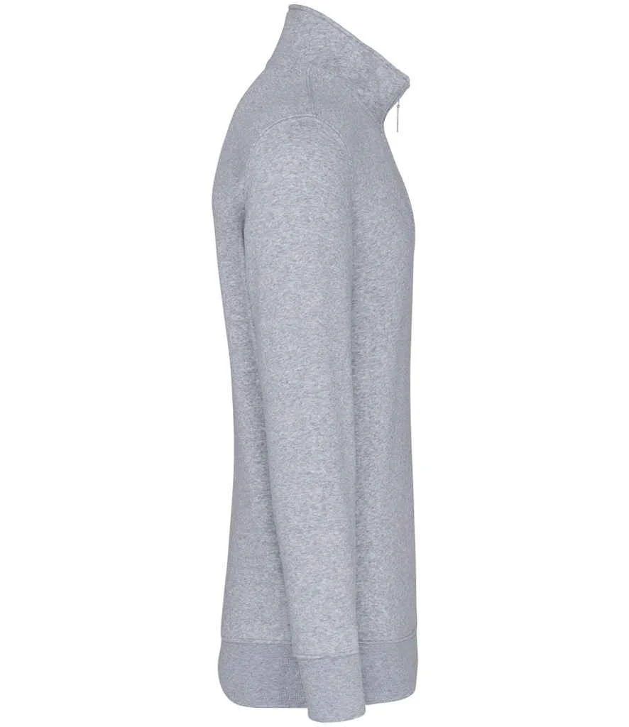 Kariban Zip Neck Sweatshirt Oxford Grey - Image 2