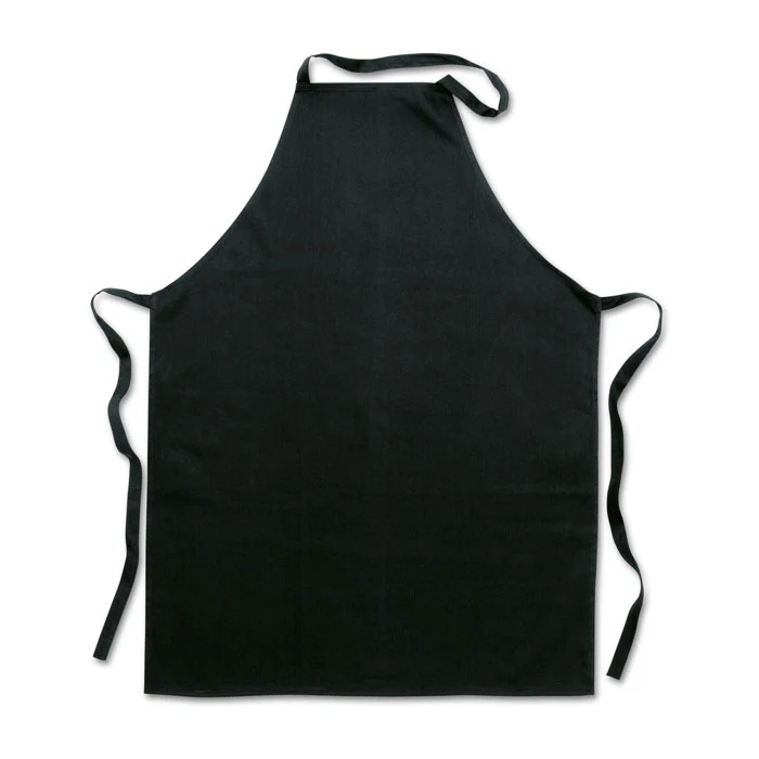 Kitchen apron in cotton Black - Image 2