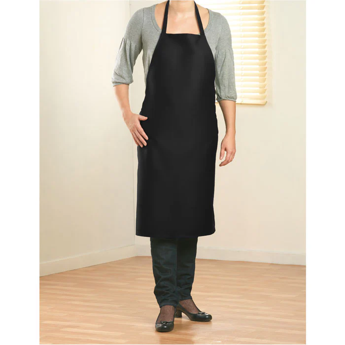 Kitchen apron in cotton Black - Image 4