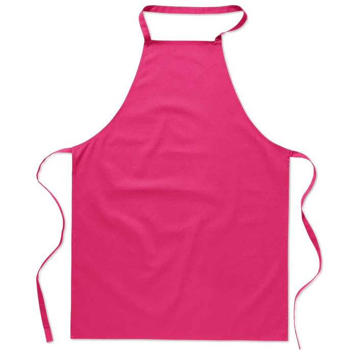 Kitchen apron in cotton Fuchsia - Image 2