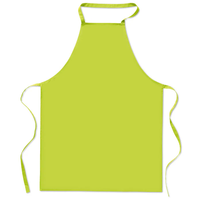 Kitchen apron in cotton Lime - Image 3