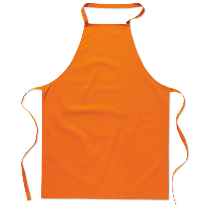 Kitchen apron in cotton Orange - Image 5