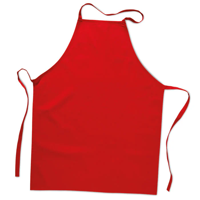 Kitchen apron in cotton Red - Image 4