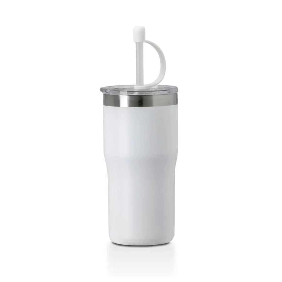 Kivu recycled insulated cup with straw - 500ml - Image 6