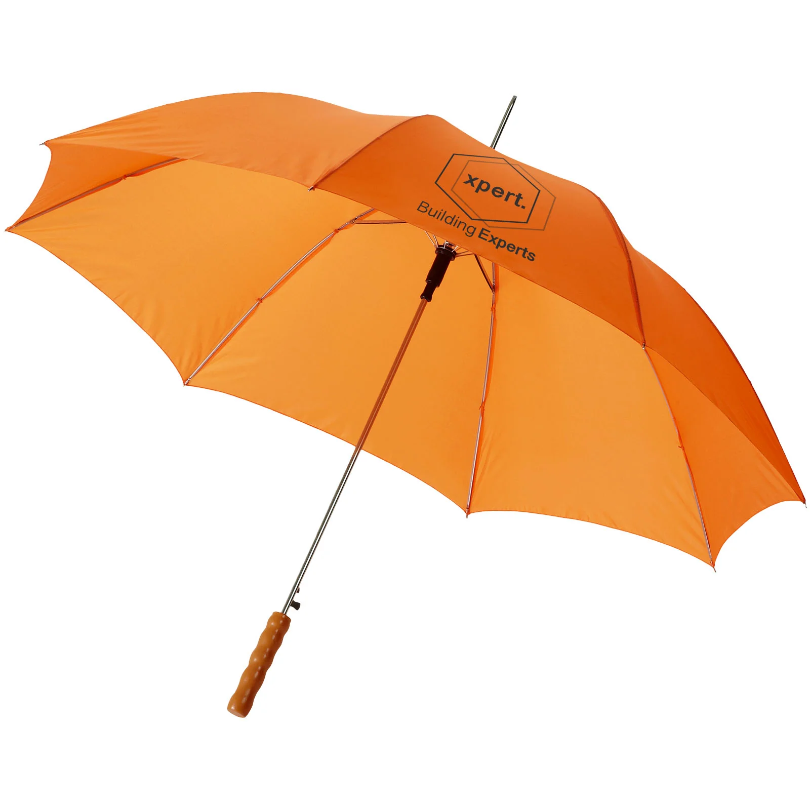 Lisa 23" auto open umbrella with wooden handle Orange - Image 3