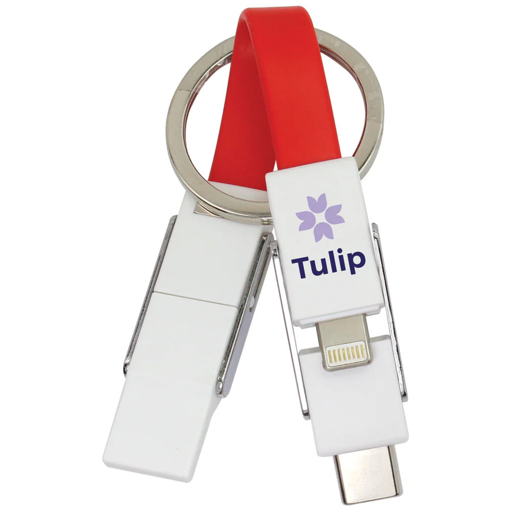 Magnetic Slide USB Cable Keyring - 3-in-1 - Image 5