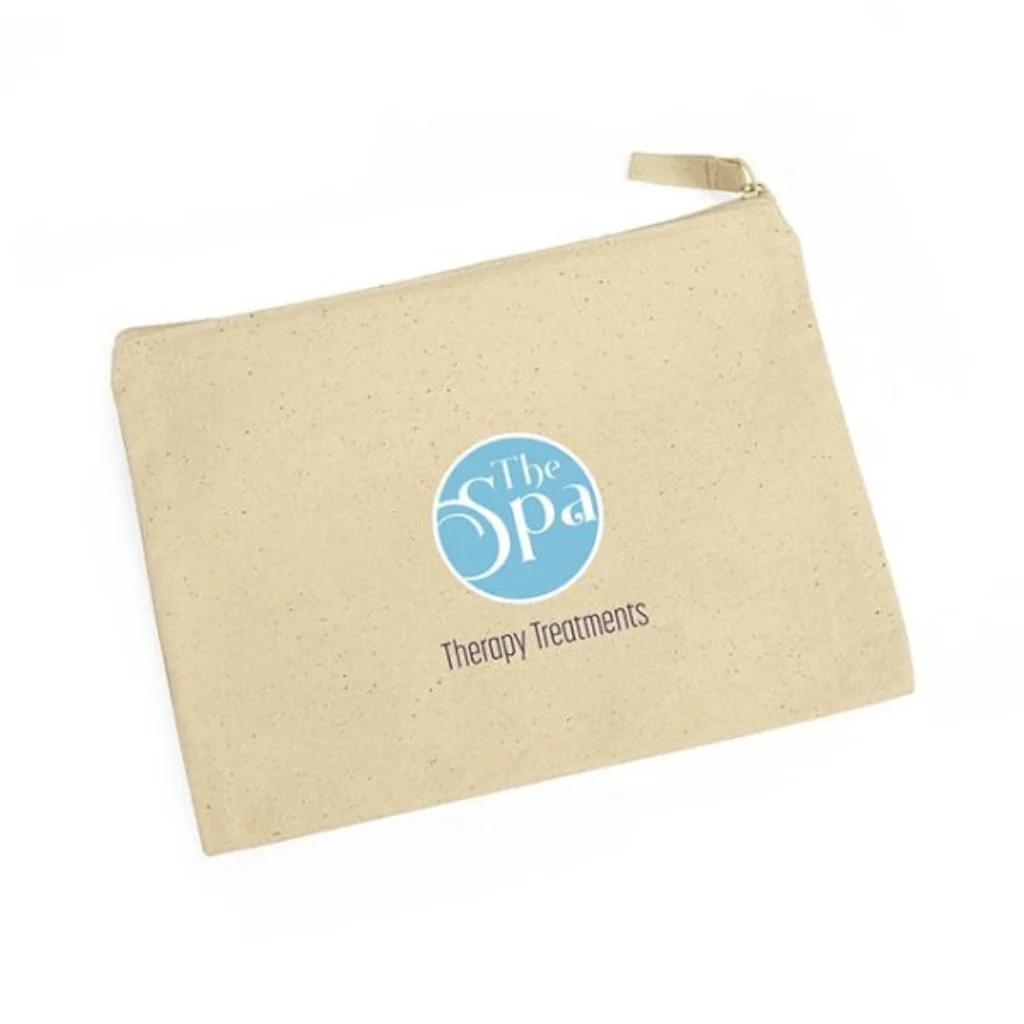 Medium Natural Cotton Toiletry Bag - Image 2