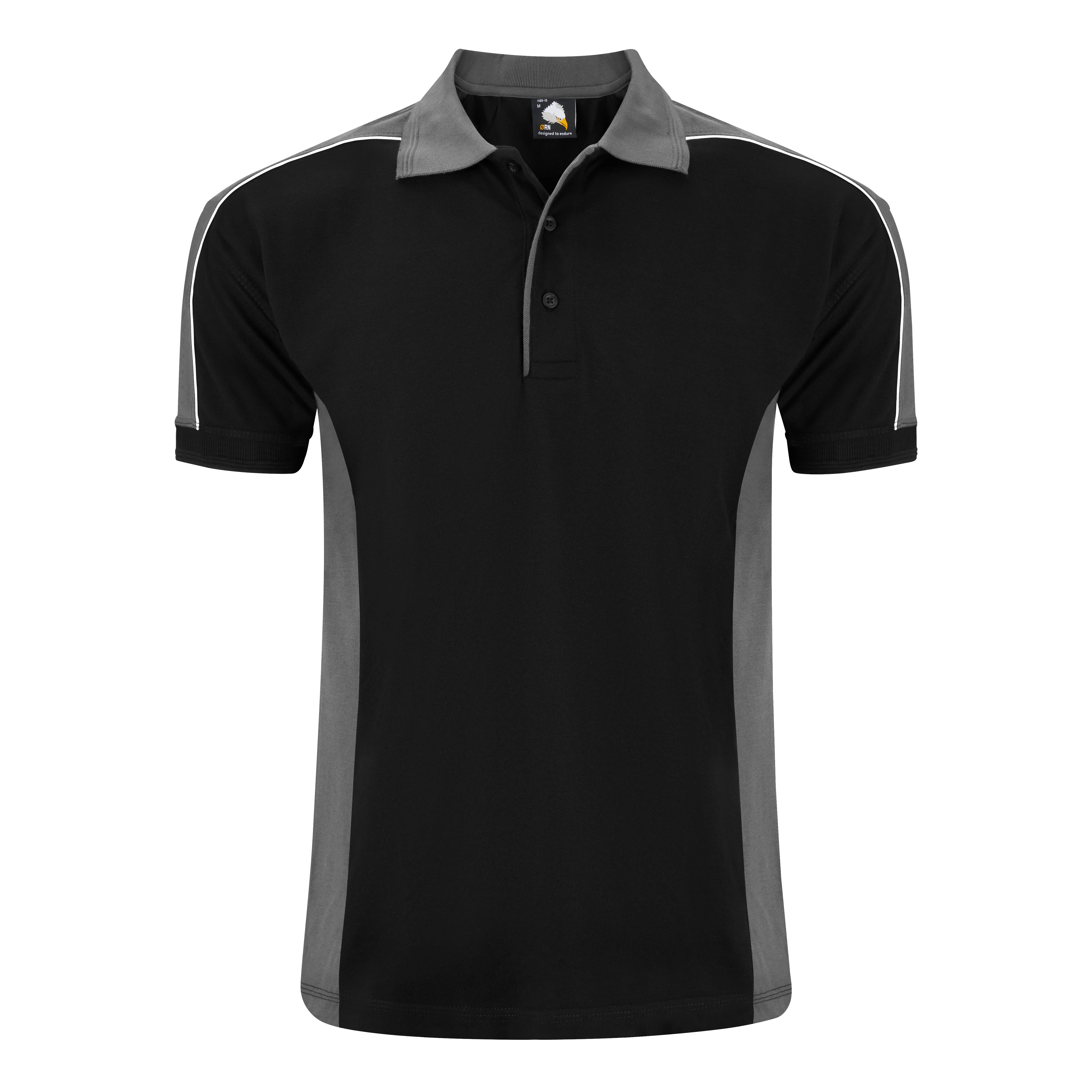 Orn Avocet Two Tone Poloshirt Black/Graphite - Image 9