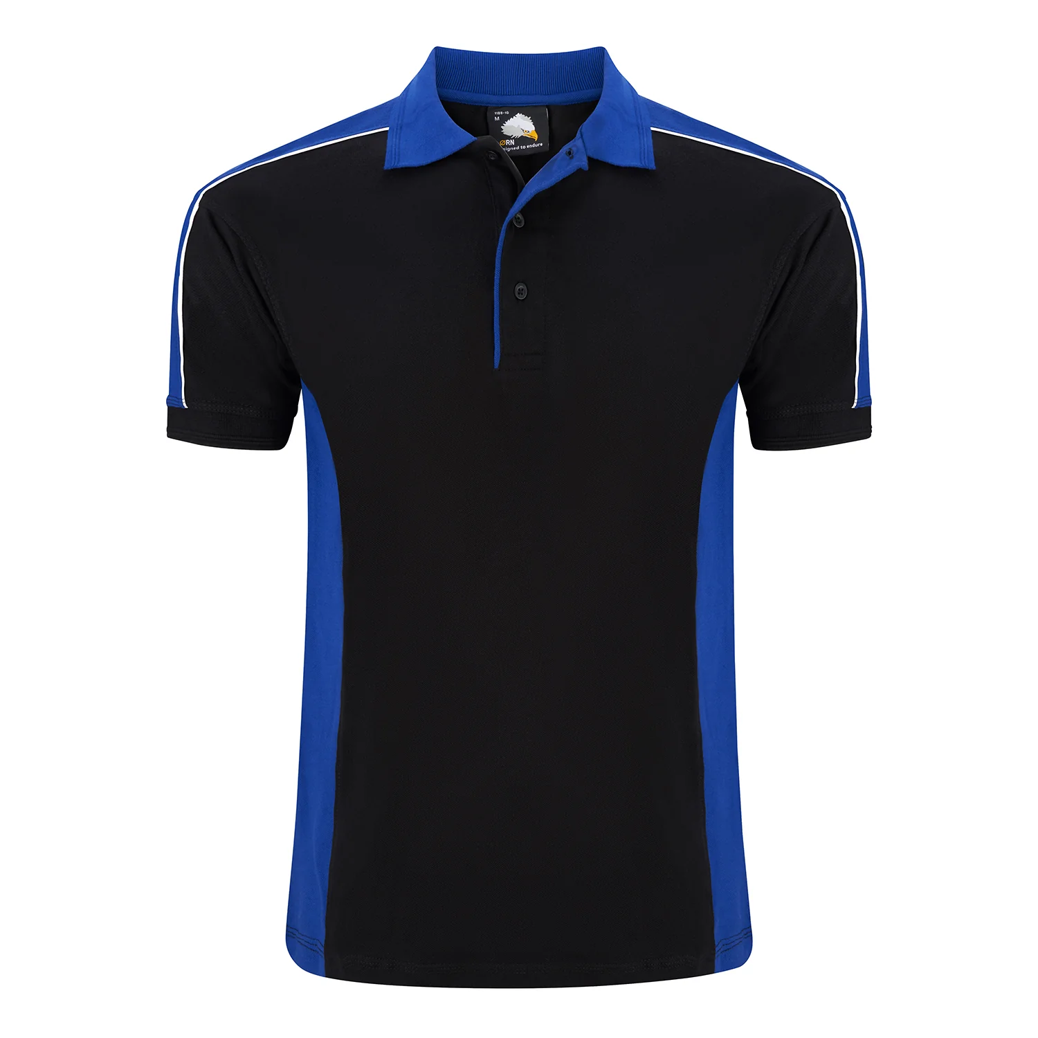 Orn Avocet Two Tone Poloshirt Black/Royal - Image 8