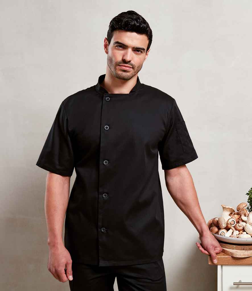 Premier Essential Short Sleeve Chef's Jacket - Image 2