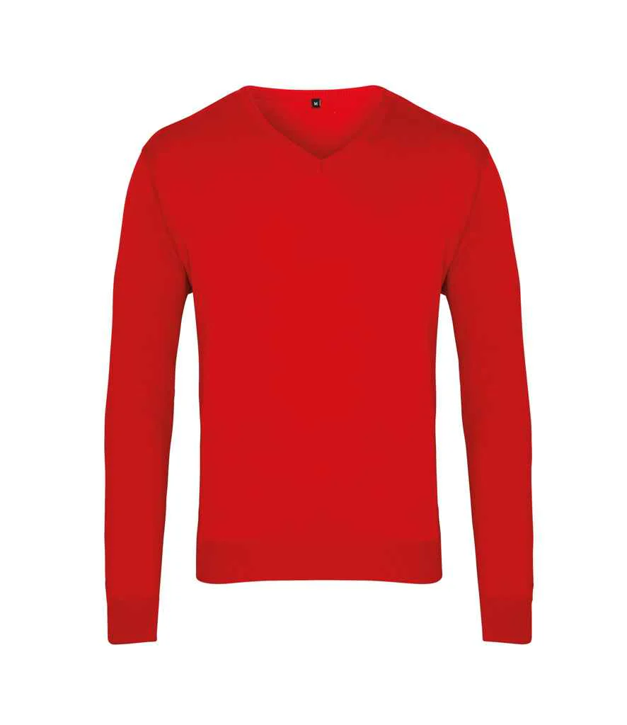 Premier Knitted Cotton Acrylic V Neck Sweater - Image 10