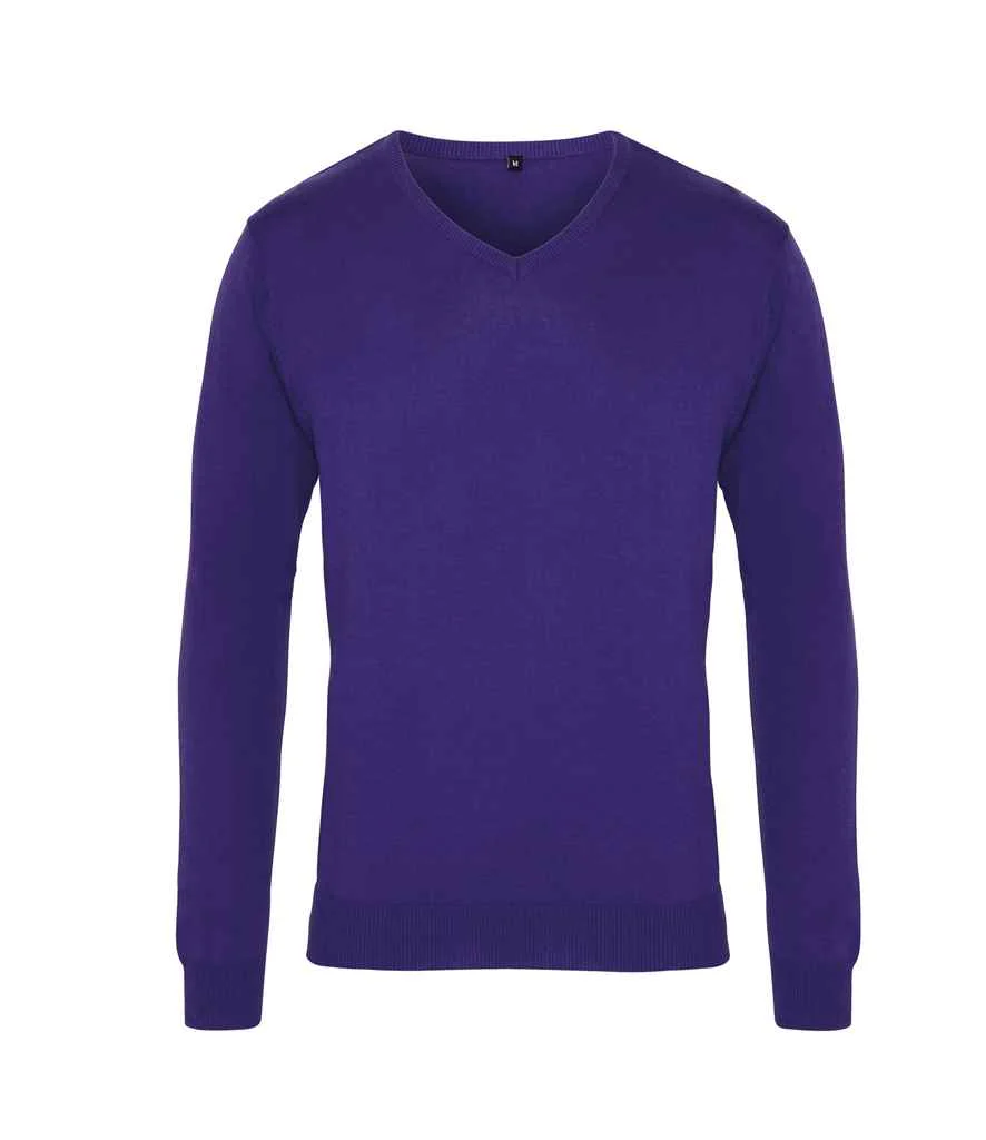 Premier Knitted Cotton Acrylic V Neck Sweater - Image 9
