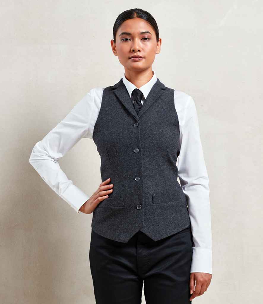 Premier Ladies Herringbone Waistcoat - Image 7