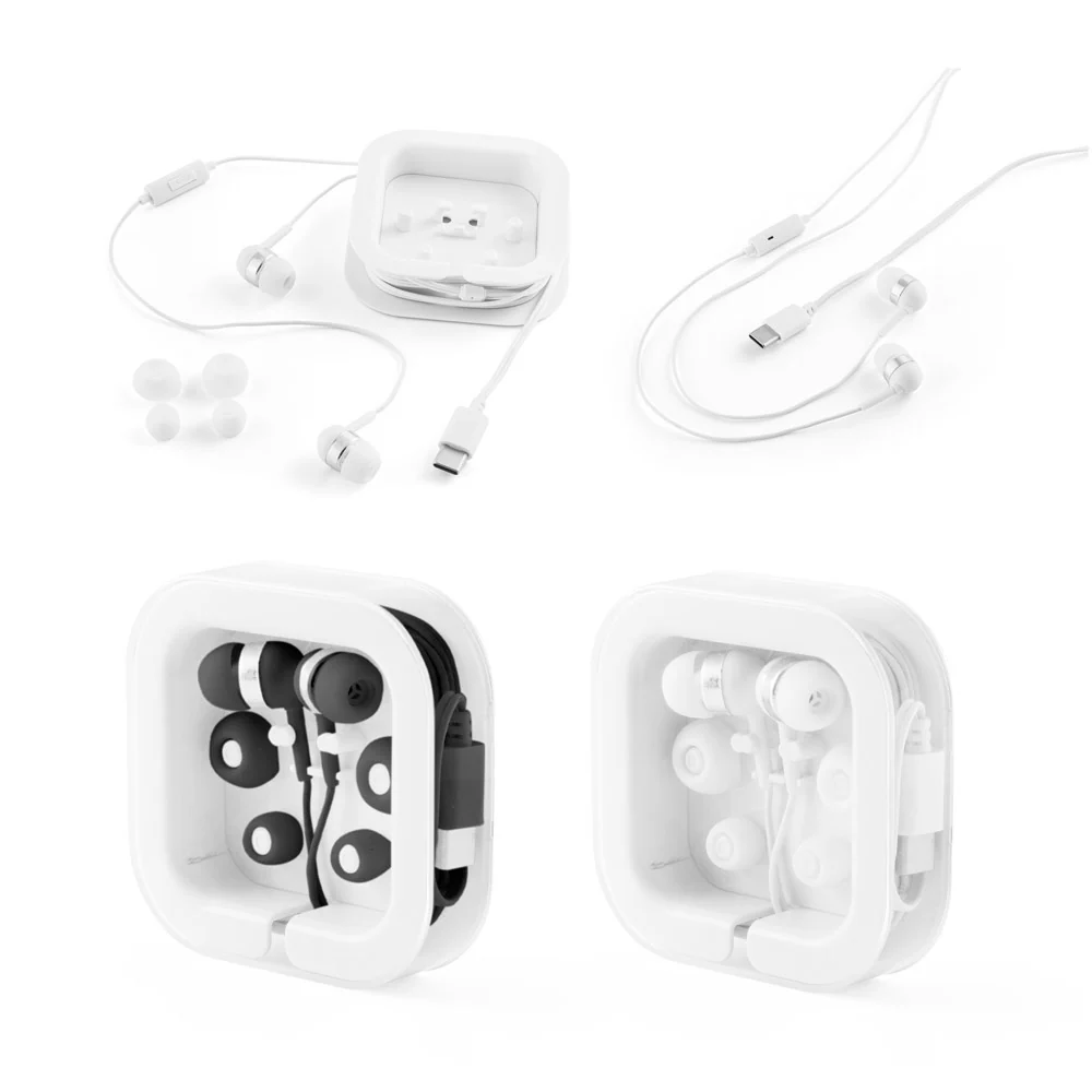 PRESLEY. Recycled ABS earphones with built-in microphone - Image 6