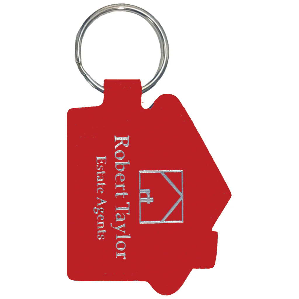 Real Leather House Shaped Keyfob - 2 Sides - Image 10