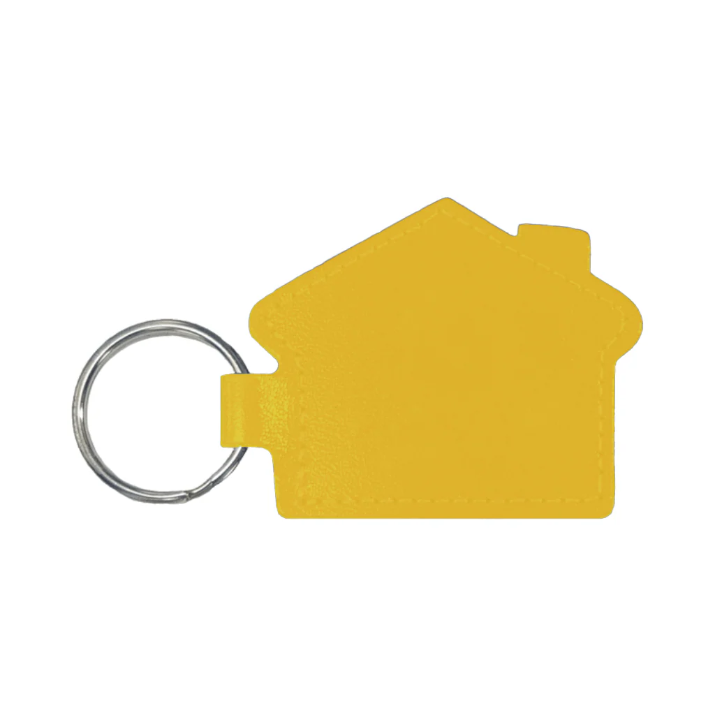 Real Leather House Shaped Keyfob - 2 Sides - Image 13