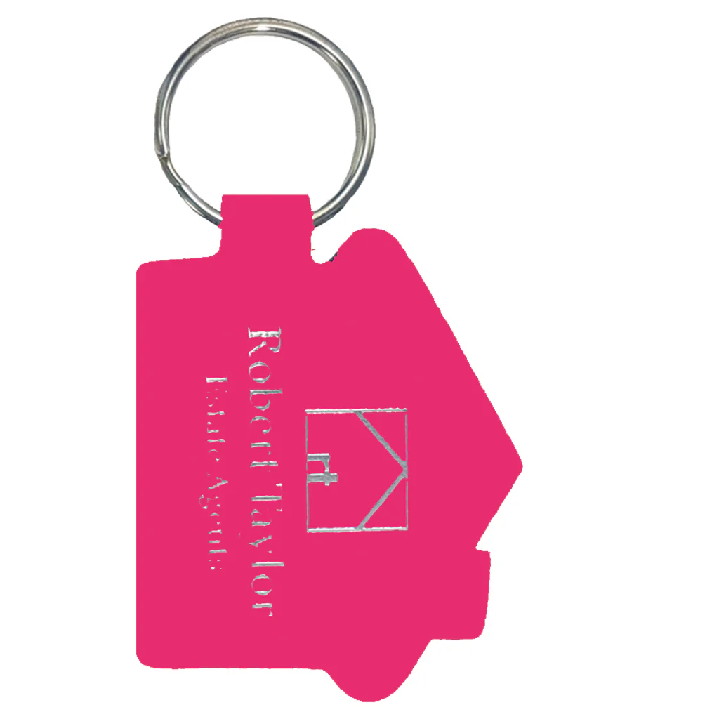 Real Leather House Shaped Keyfob - 2 Sides - Image 8