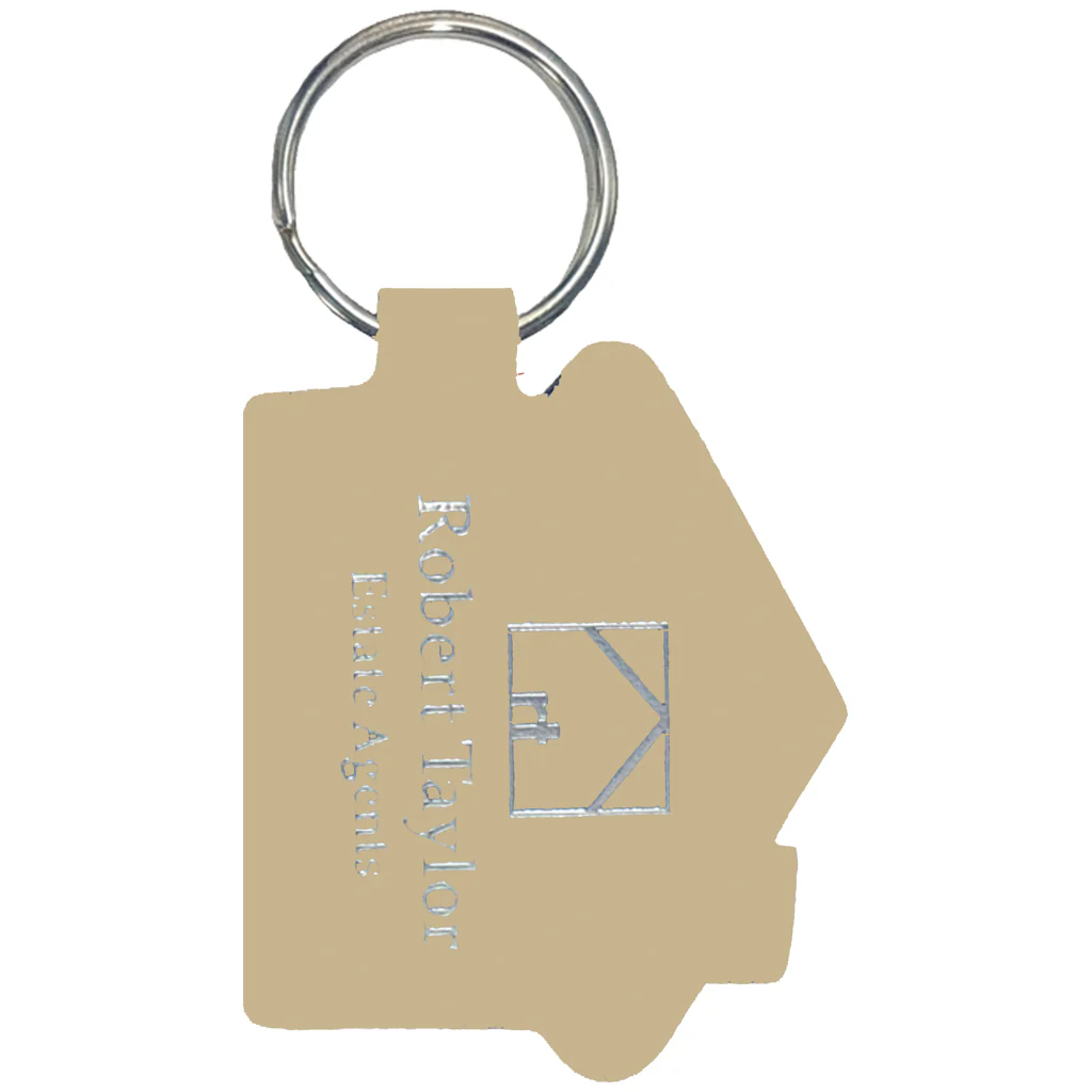 Real Leather House Shaped Keyfob - Image 6