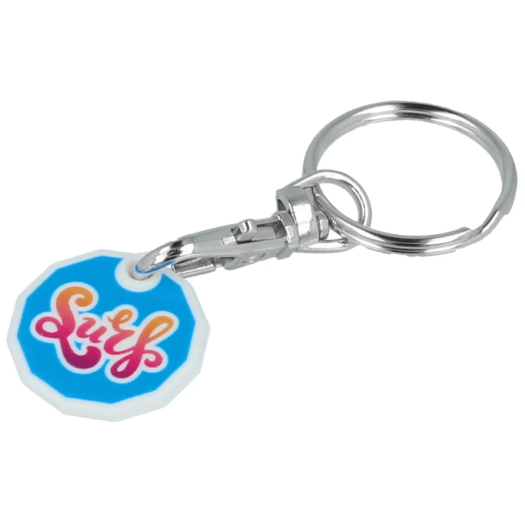 Recycled Plastic Trolley Coin Keyring - Image 4