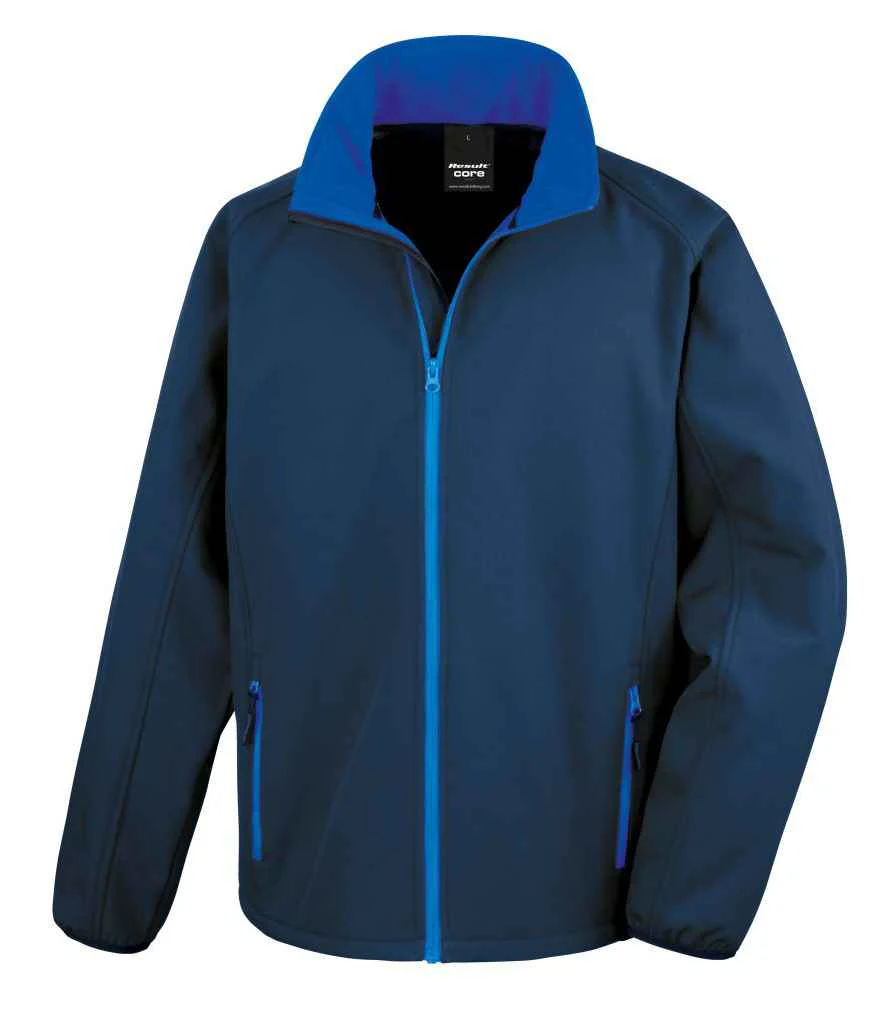 Result Core Printable Soft Shell Jacket Navy/Royal Blue - Image 2