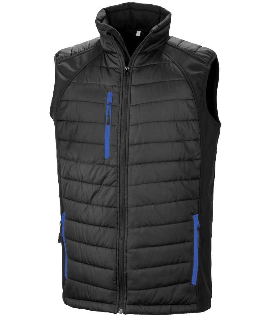 Result Genuine Recycled Compass Padded Gilet Black/Royal Blue - Image 2