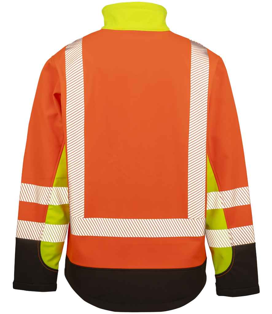 Result Recycled Three Layer Printable 3-Tone Safety Soft Shell Jacket - Image 2