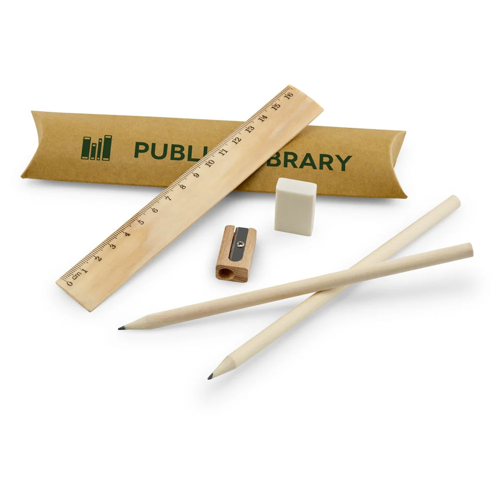RHOMBUS. School writing set: ruler, pencil, eraser and sharpener - Image 4