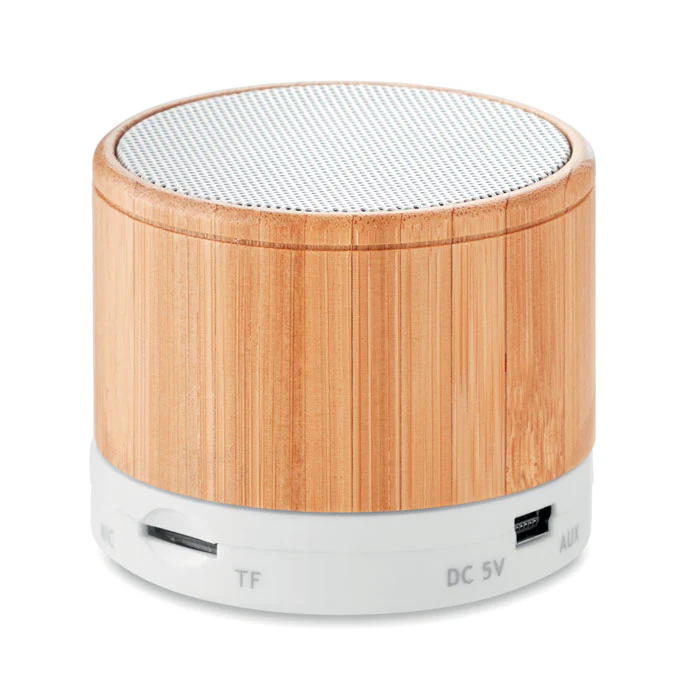 Round bamboo wireless speaker - Image 15