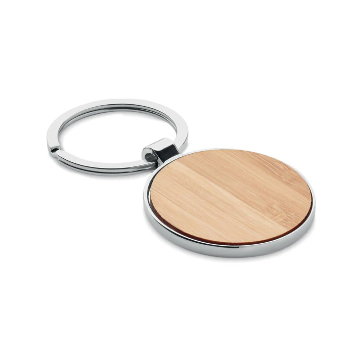 Round key ring metal bamboo - Image 2