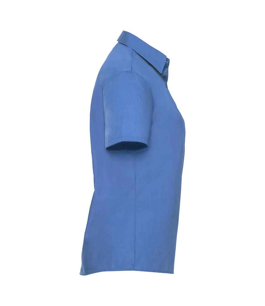 Russell Collection Ladies Short Sleeve Easy Care Poplin Shirt - Image 8