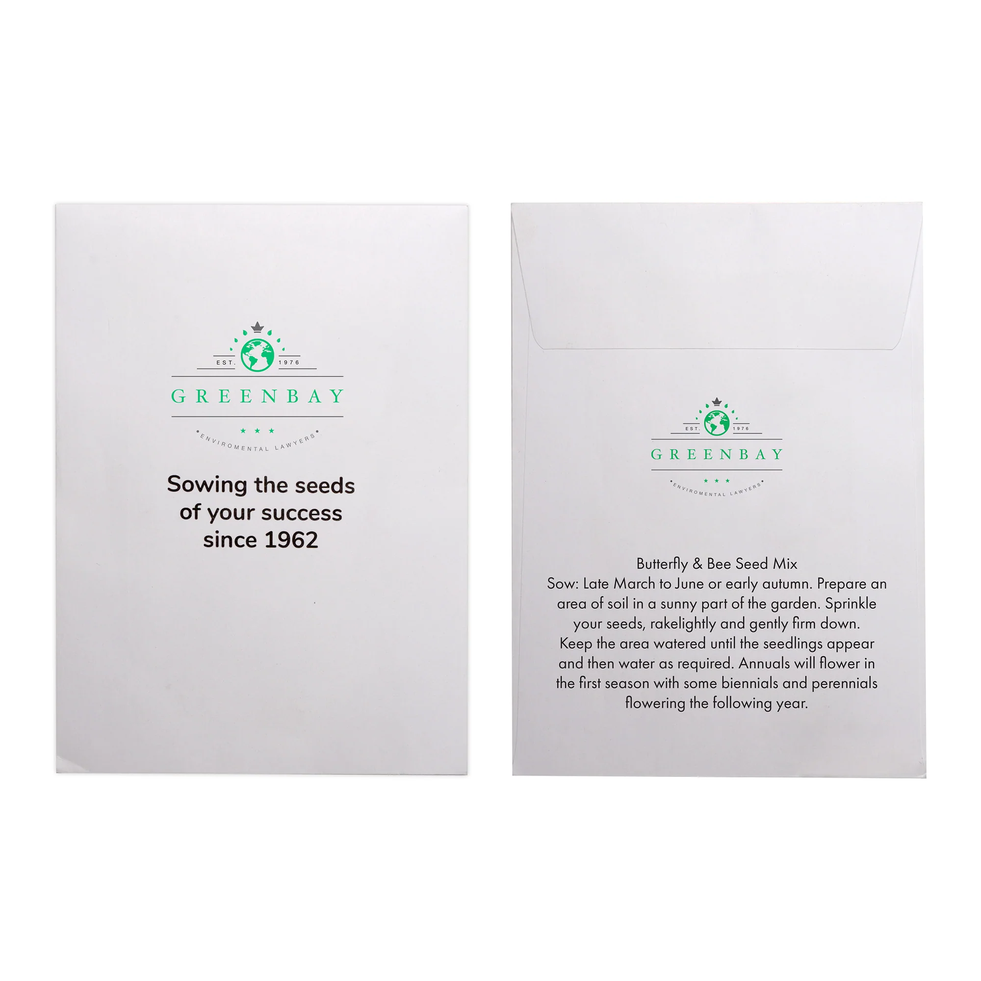 Seed Pack in White Paper Envelope Butterfly & Bee Mix
