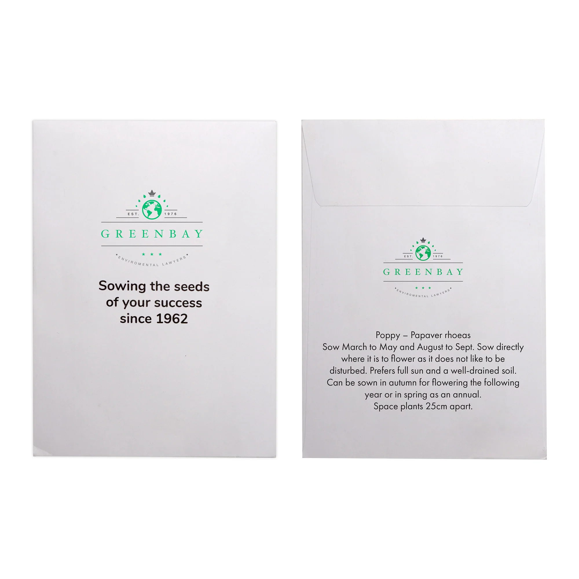 Seed Pack in White Paper Envelope Poppy - Image 4