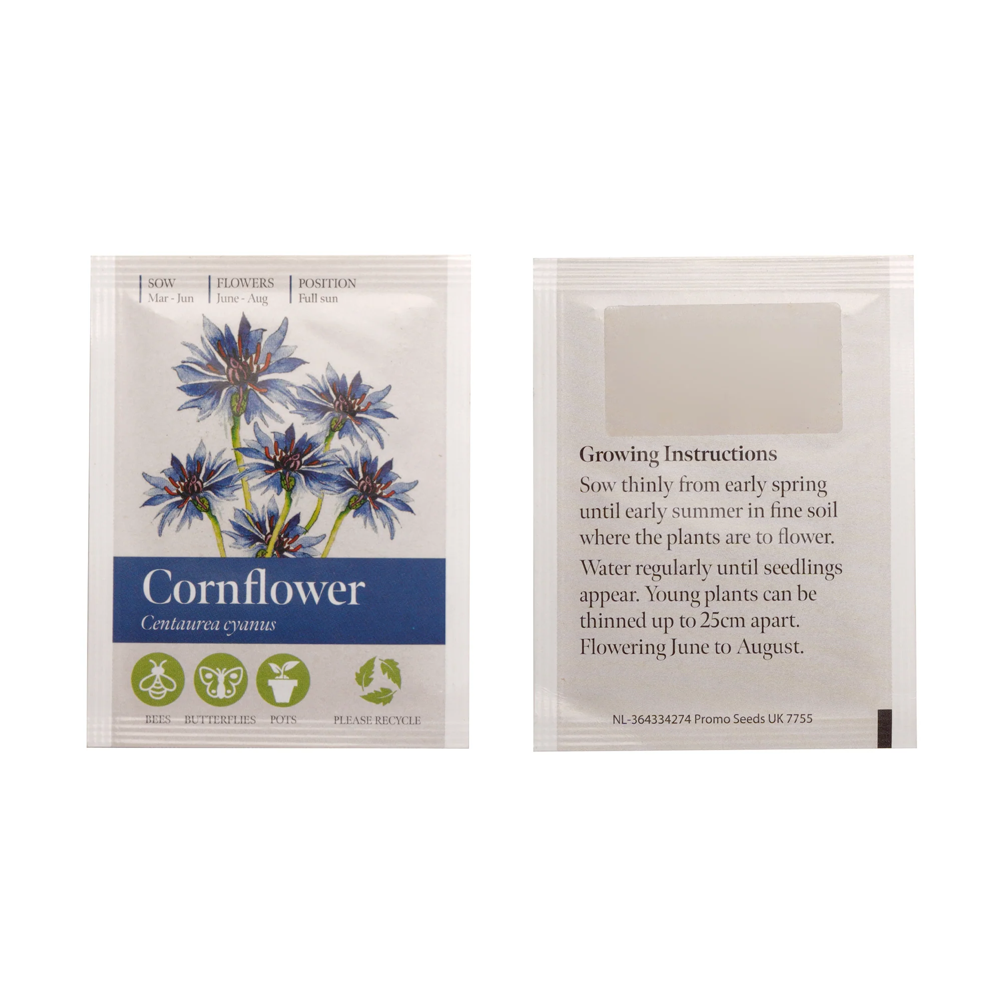 Seed Packet with Sticker to back Corn Flower - Image 4