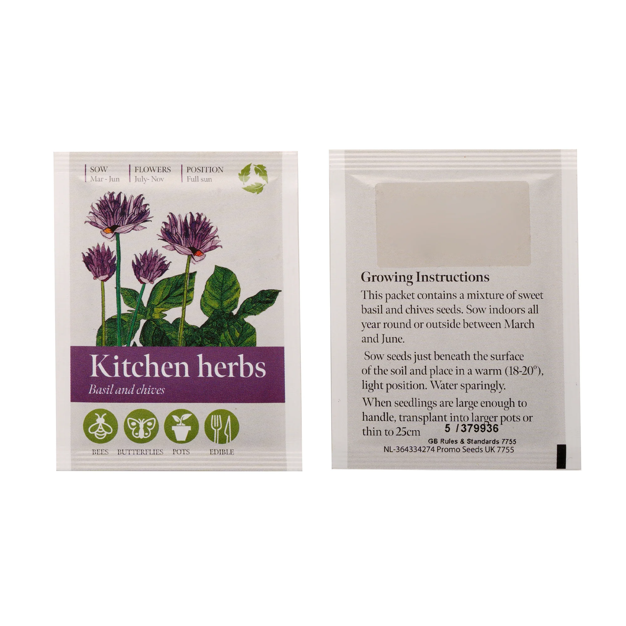Seed Packet with Sticker to back Kitchen Herbs Mix - Image 4