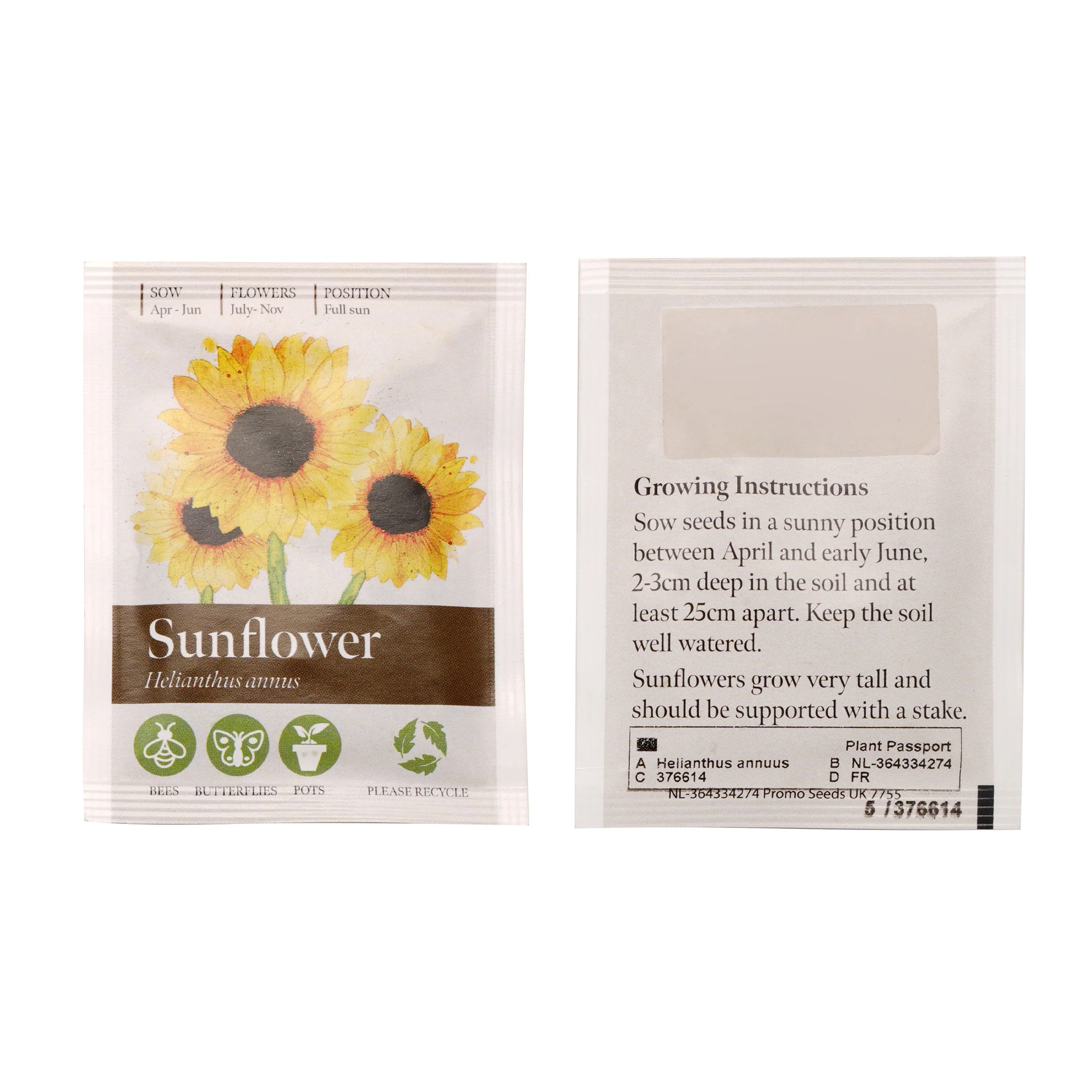 Seed Packet with Sticker to back Sun Flower - Image 3