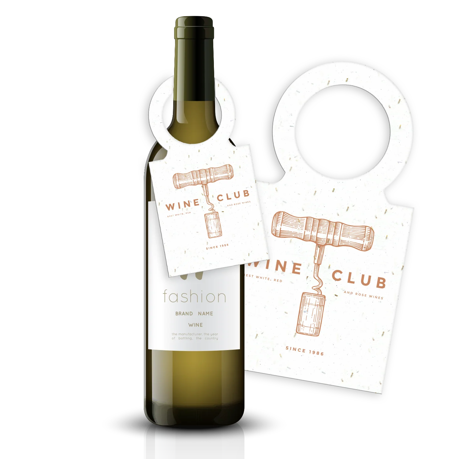 Seeded Paper Wine Bottle Tags