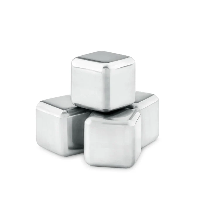 Set of 4 SS ice cubes in pouch - Image 3