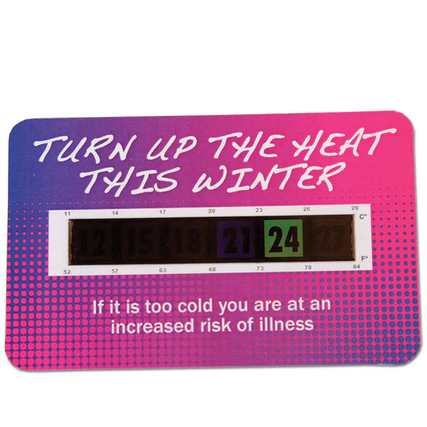 Small Temperature Gauge Cards with Magnet and Adhesive Pad