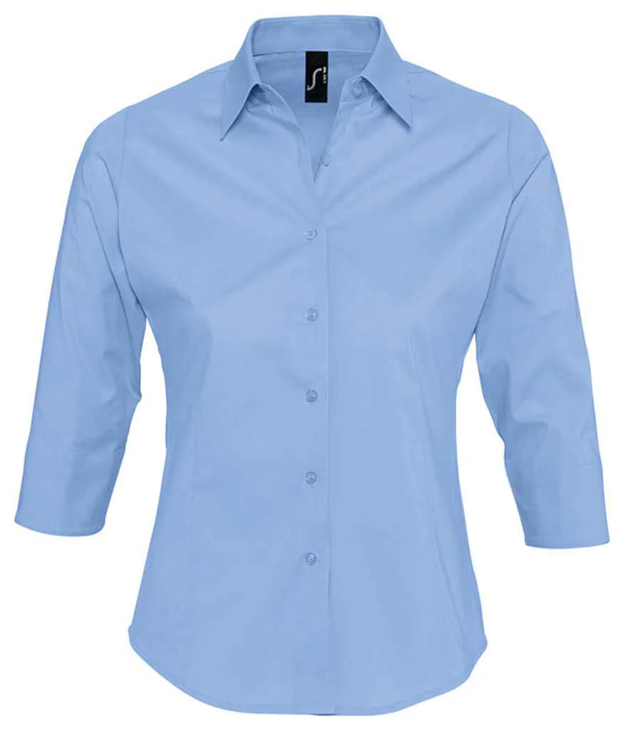 SOL'S Ladies Effect 3/4 Sleeve Fitted Shirt - Image 7