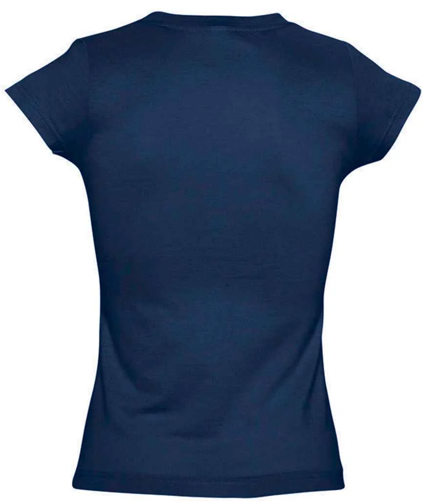 SOL'S Ladies Moon V Neck T-Shirt French Navy - Image 3