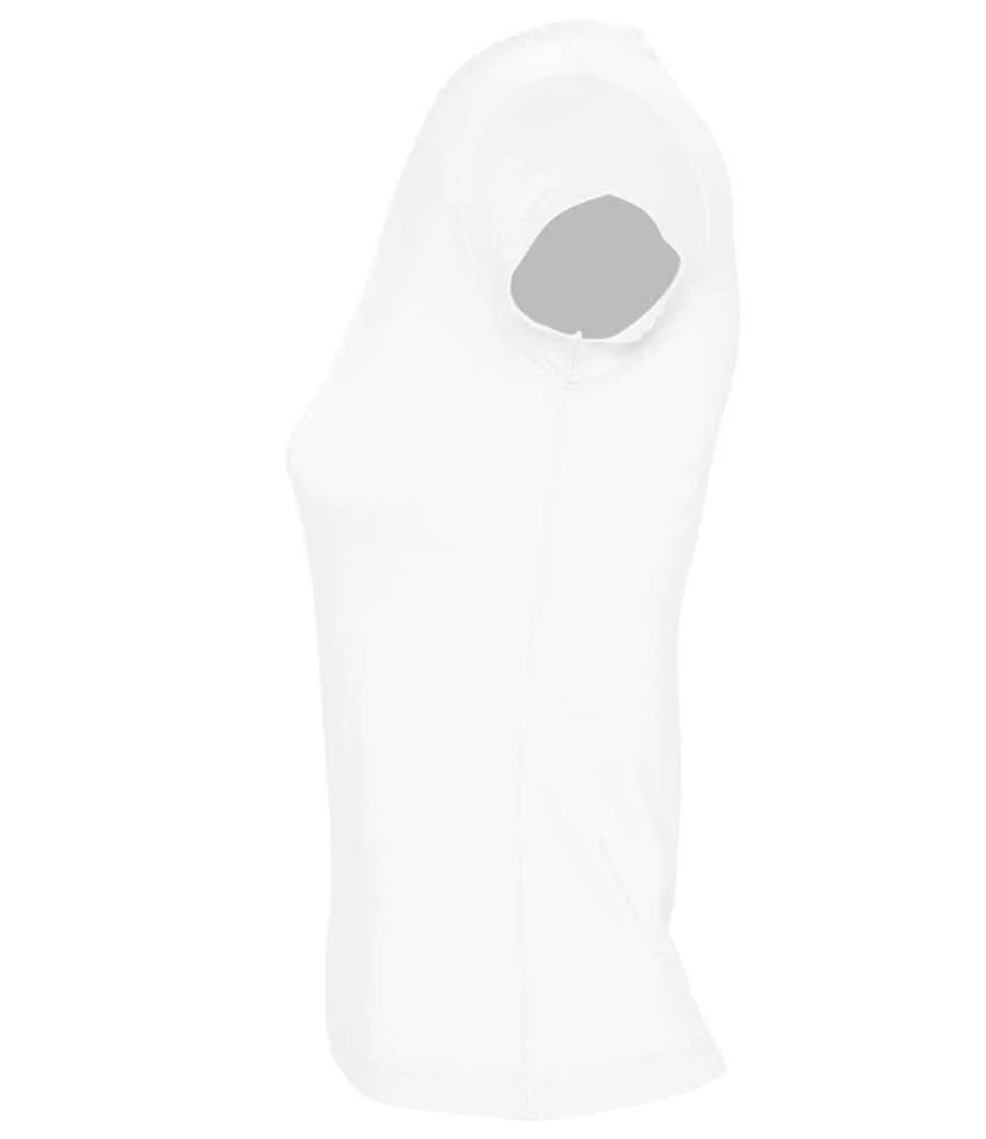 SOL'S Ladies Moon V Neck T-Shirt White - Image 2