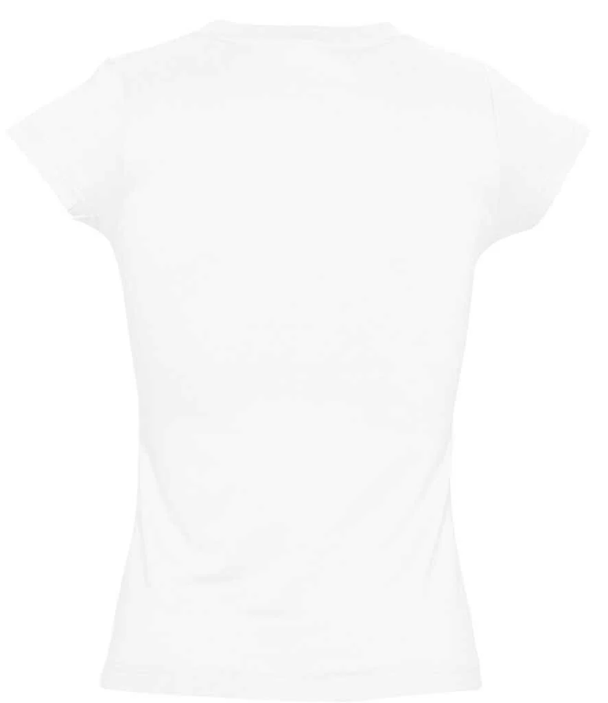 SOL'S Ladies Moon V Neck T-Shirt White - Image 3