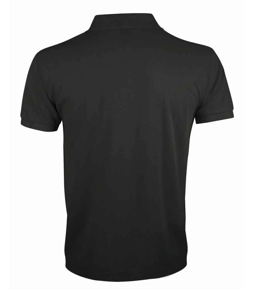 SOL'S Prime Poly/Cotton Piqué Polo Shirt Dark Grey - Image 3