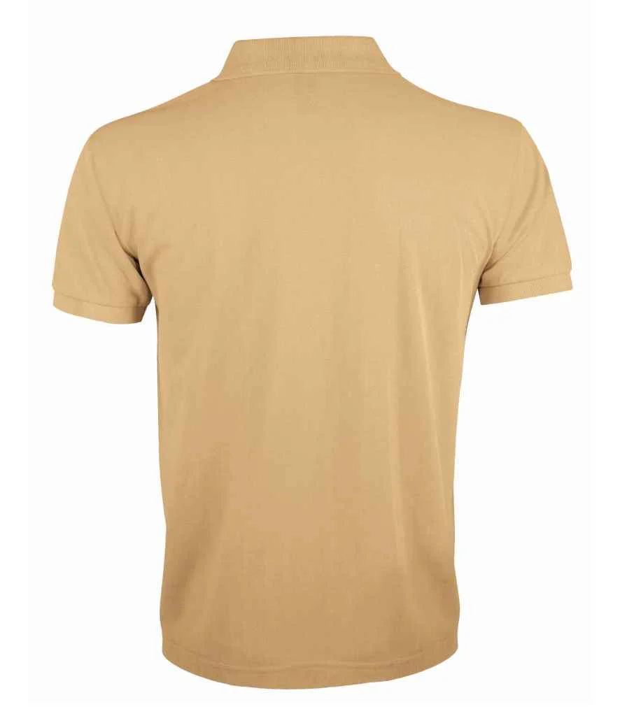 SOL'S Prime Poly/Cotton Piqué Polo Shirt Sand - Image 3