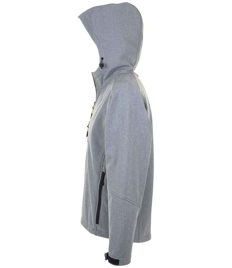 SOL'S Replay Hooded Soft Shell Jacket Grey Marl - Image 2