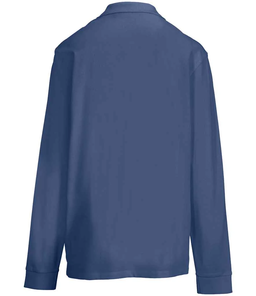 SOL'S Unisex Pacific Long Sleeve Piqué Polo Shirt Denim - Image 3